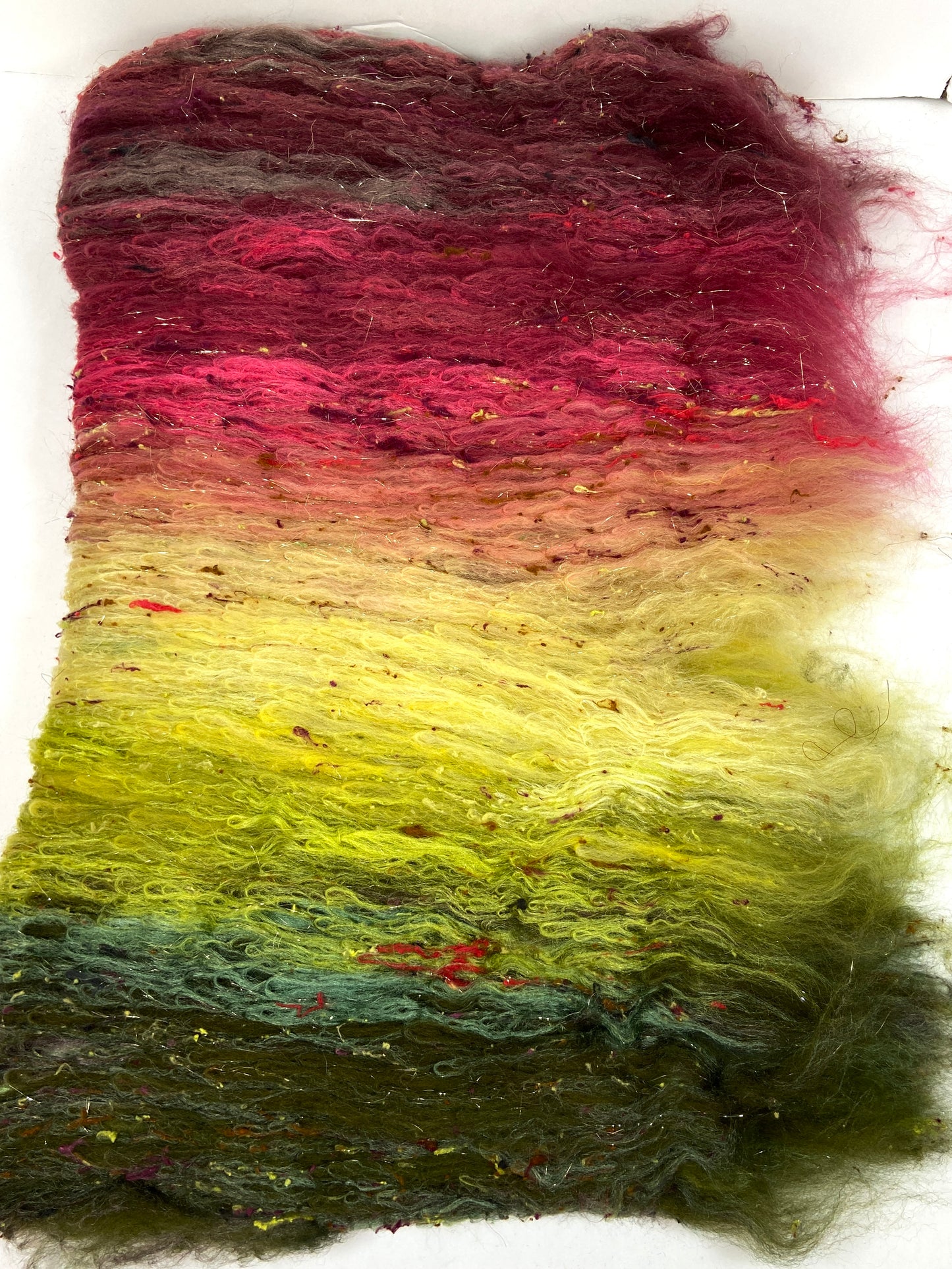 Victoriana Gradient Batt 1006-02 - 2.8 oz Corriedale wool, silk, noils, spinning fiber, handspinning, nuno, felting wool, weaving, spindle