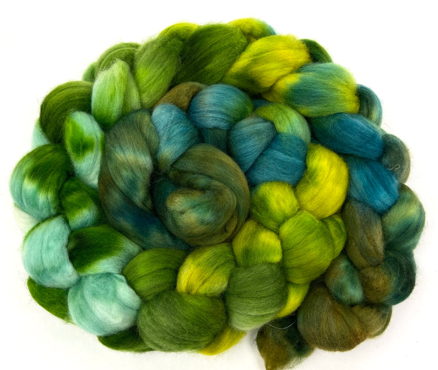 Emerald Isle MG - 4 oz hand painted wool combed top, roving, spinning fiber, handspinning, felting