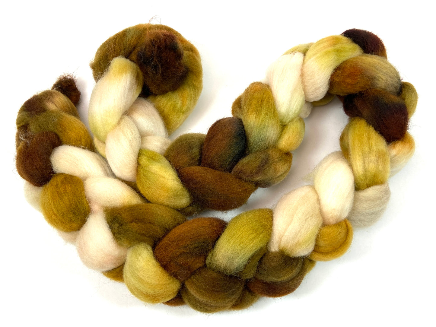 Hazel SC - 4 oz hand painted wool combed top, roving, spinning fiber, handspinning, felting