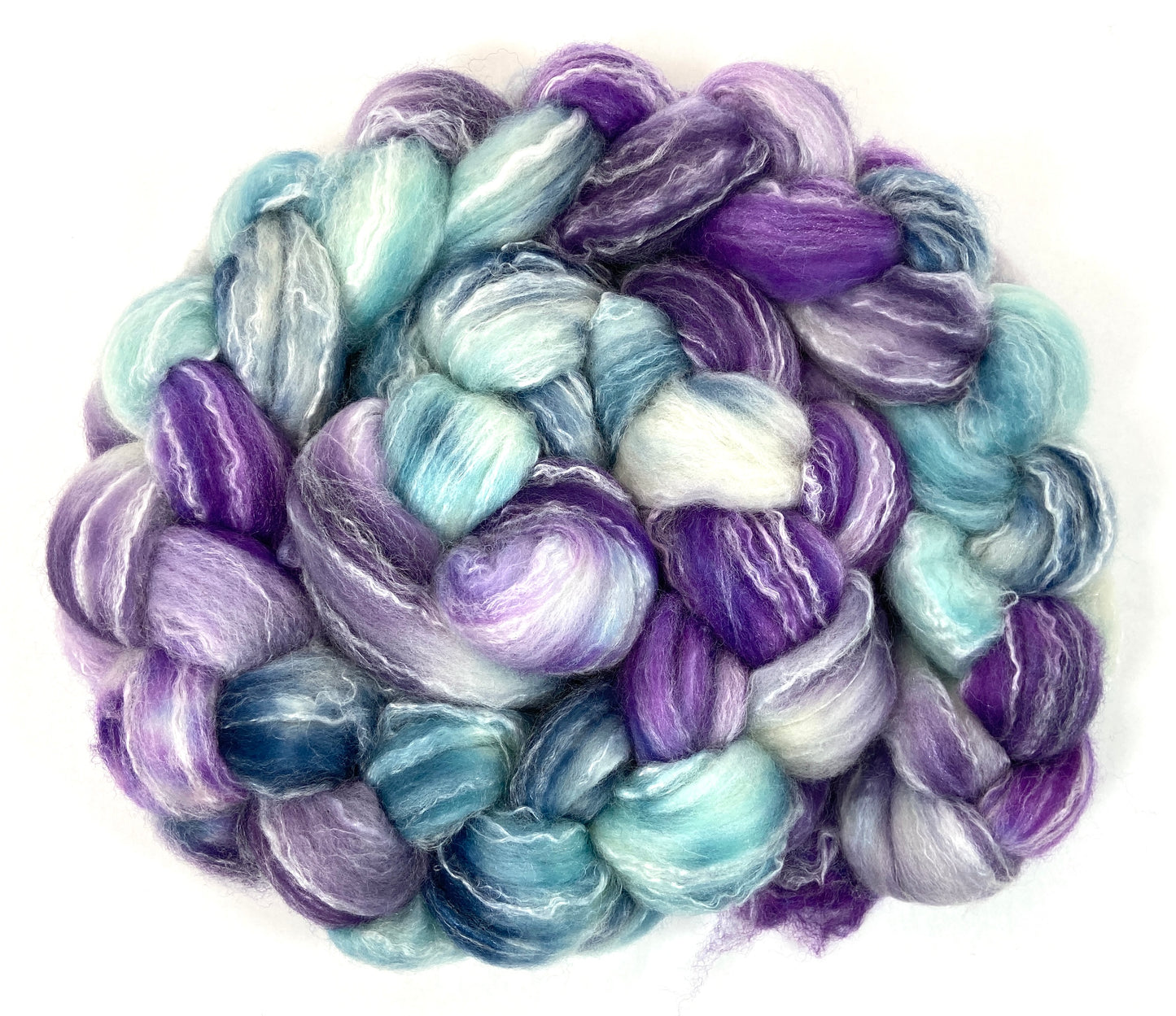 Frostberry SC - 4 oz Superwash Panda Sparkle wool, bamboo combed top, roving, spinning fiber, handspinning, sock yarn, baby yarn