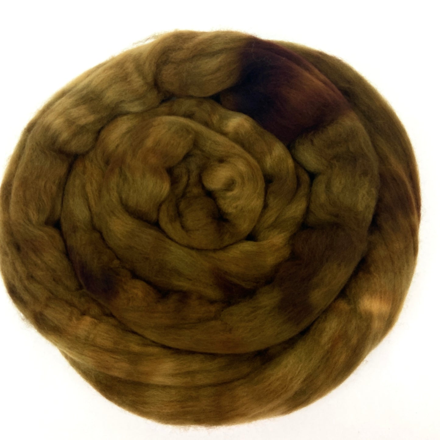 Khaki Brown - 2 oz hand dyed semisolid wool combed top