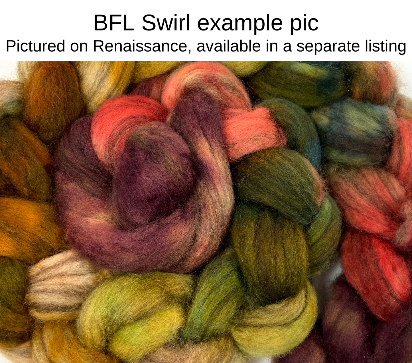 Austin MG - 4 oz hand painted wool combed top, roving, spinning fiber, handspinning, felting
