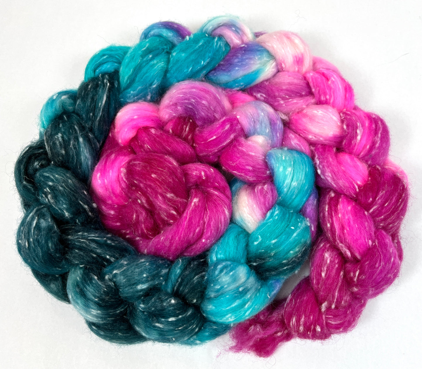 Bijou MG - 4 oz 80/20 South American wool/rayon nepps combed top, roving, spinning fiber, handspinning, felting, needle felting, weaving supplies