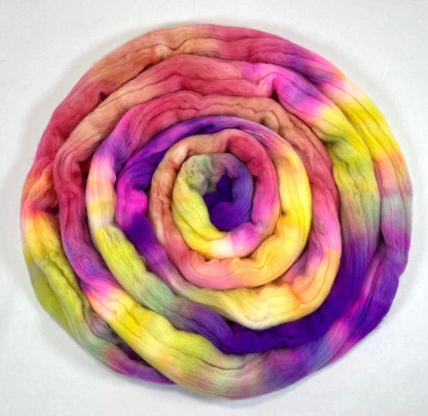 Cindy Lou SC - 4 oz hand painted wool combed top, roving, spinning fiber, handspinning, felting