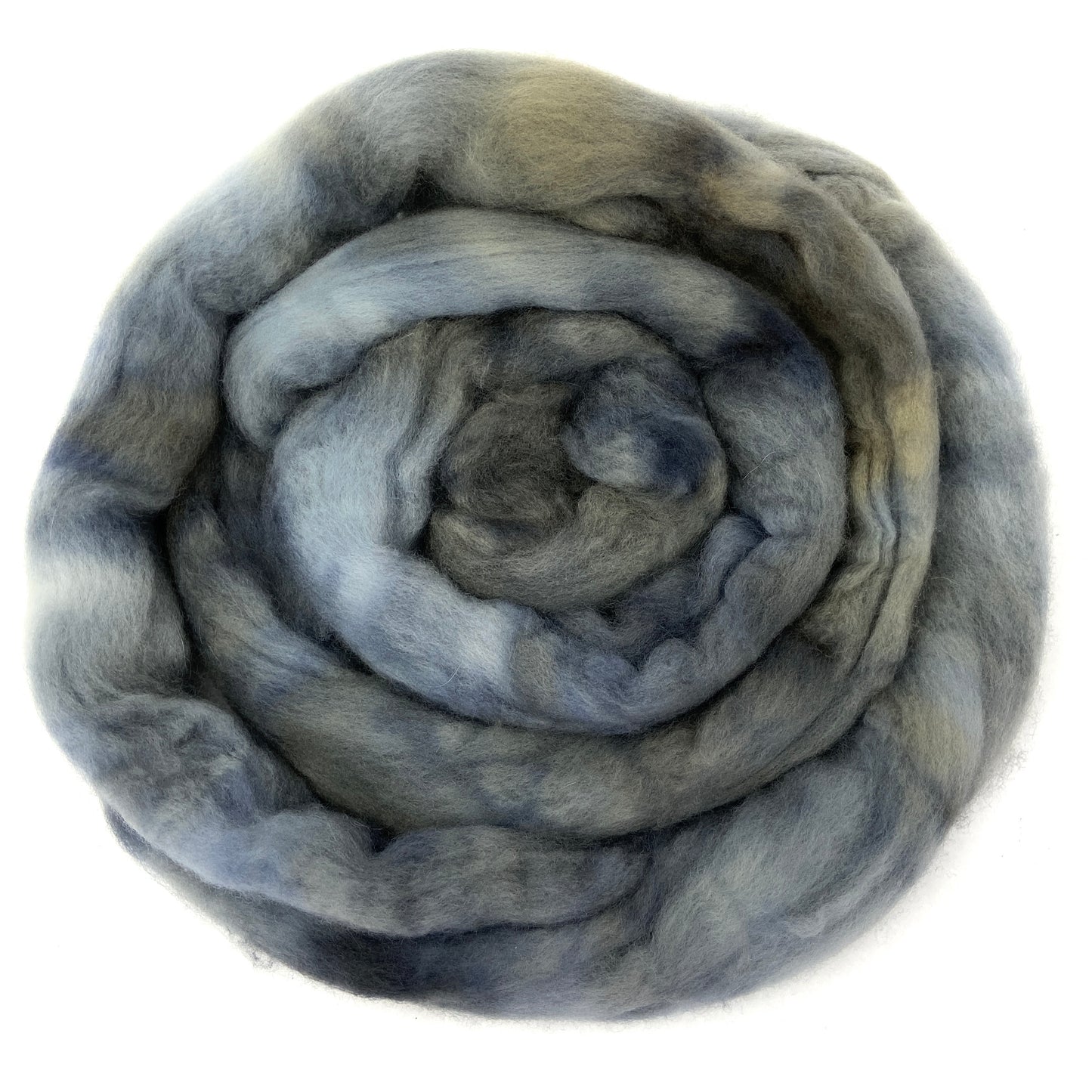 Pebble - 2 oz hand dyed semisolid wool combed top