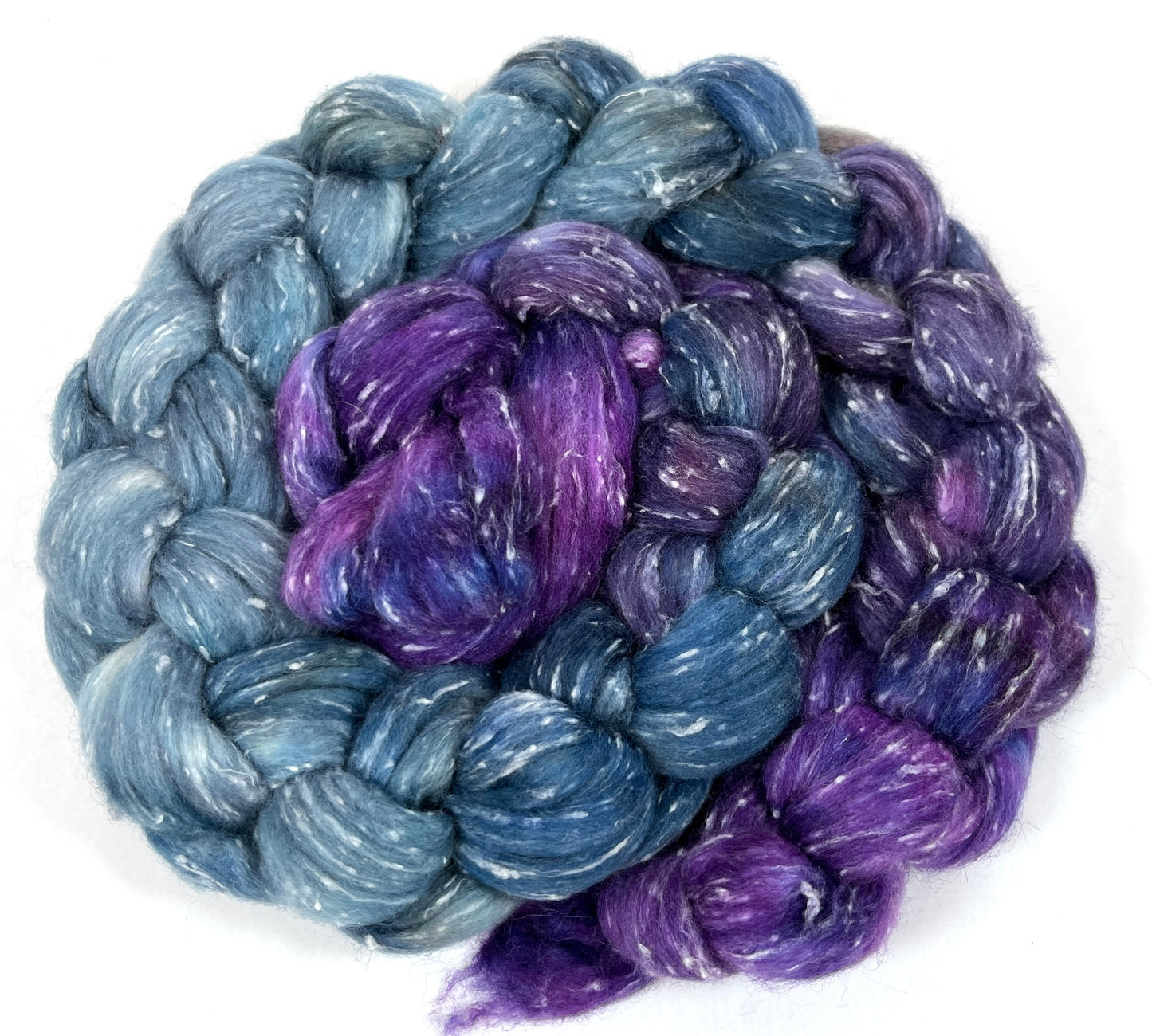 Nightberry MG - 4 oz 80/20 South American wool/rayon nepps combed top, roving, spinning fiber, handspinning, felting, needle felting, weaving supplies