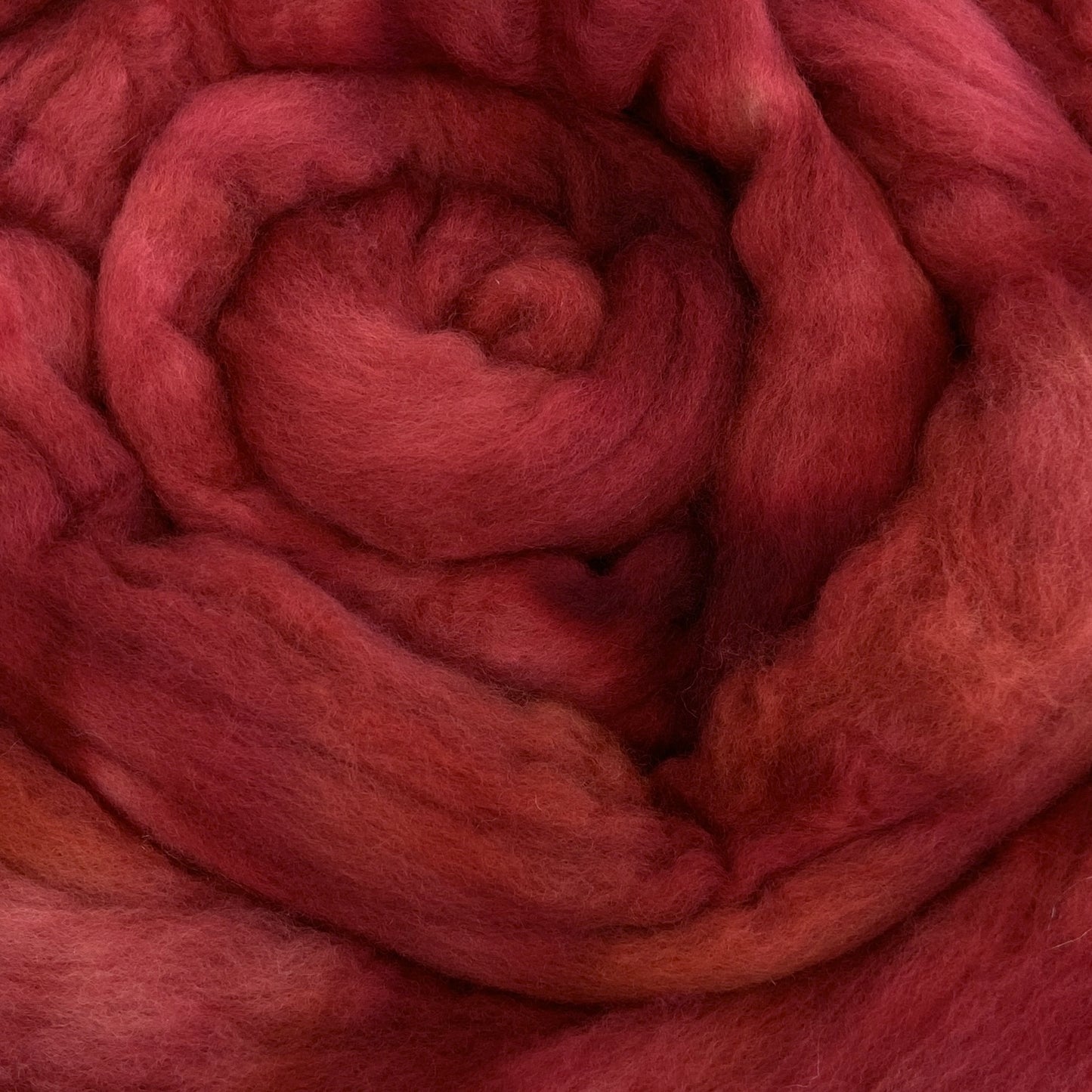 Paprika - 2 oz hand dyed semisolid wool combed top