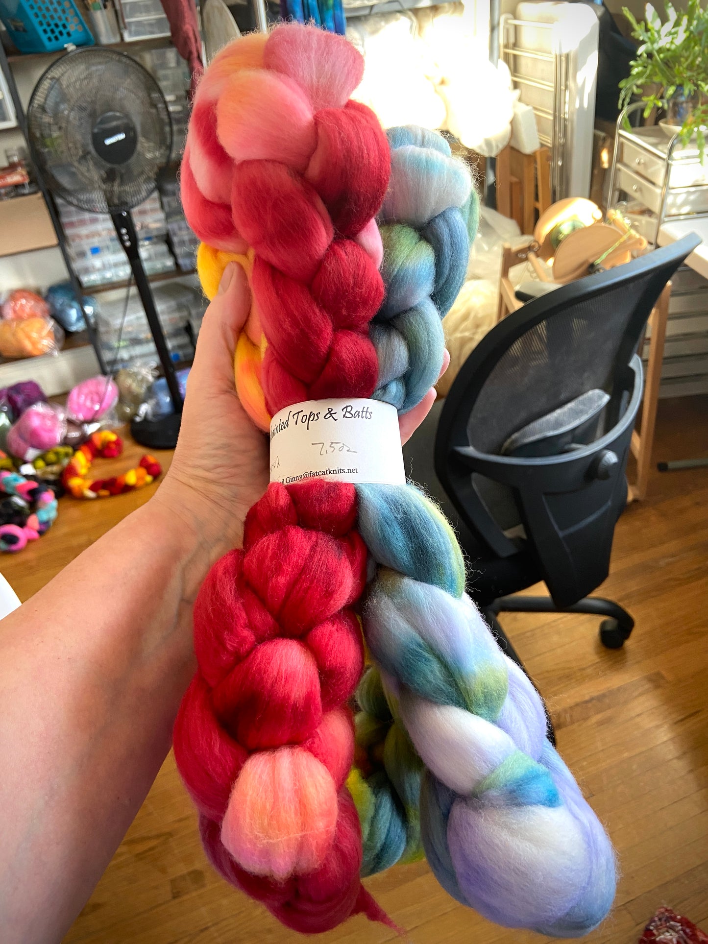 Day's End 1124-02 - 7.5 oz 18.5 micron Merino wool combed top, roving, spinning fiber, handspinning, felting, needle felting, weaving supplies