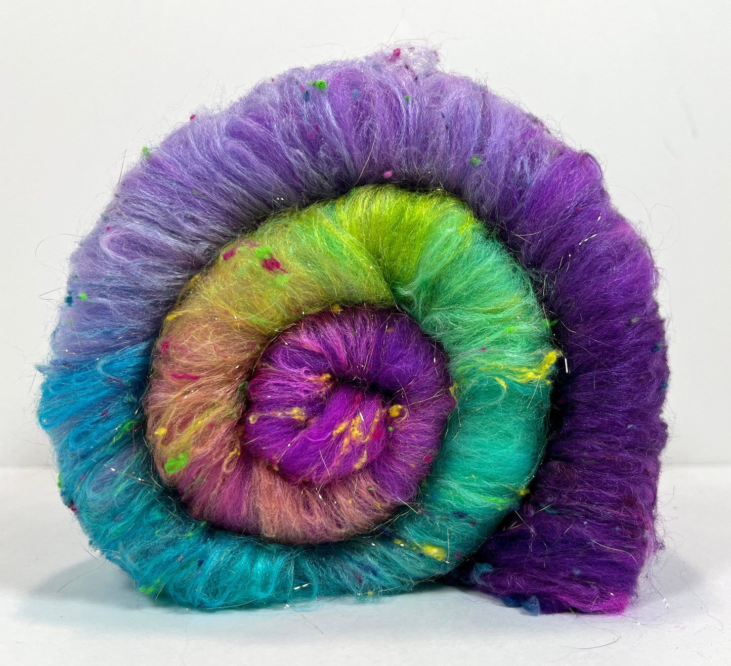 Disco Fever Gradient Batt 0728-01 - 2.6 oz Polwarth wool, silk, noils, spinning fiber, handspinning, nuno, felting wool, weaving, spindle