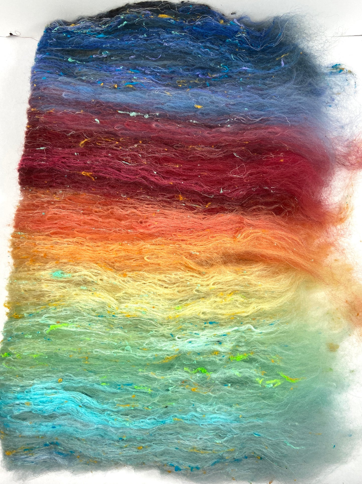 Good Intentions Batt 1013-01 - 2.9 oz BFL wool, silk, noils, spinning fiber, drumcarded, handspinning, nuno, felting wool