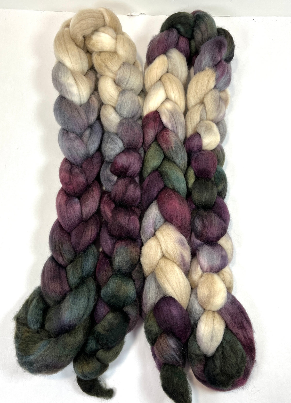 Morning Fog SC - 4 oz hand painted wool combed top, roving, spinning fiber, handspinning, felting