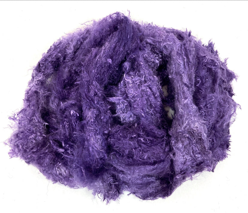 Silk Laps, Purple, mulberry silk, nuno, wet felting, spinning fiber, art yarn, handspinning, felting fiber, corespinning, 1101-01