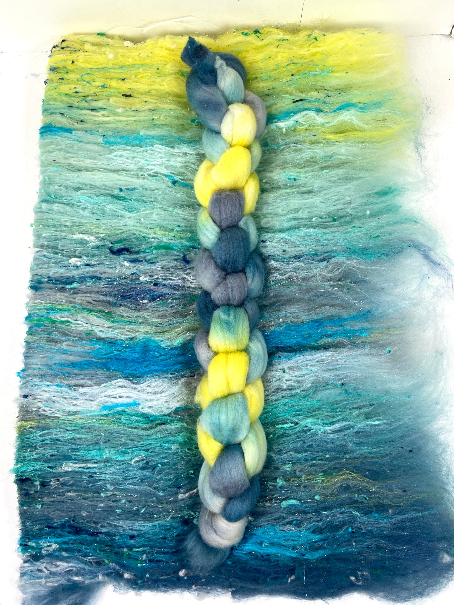 Marisol Batt/top Combo 1123-01, 4.3 oz, Polwarth wool, silk, bamboo, spinning fiber, felting wool, weaving fiber