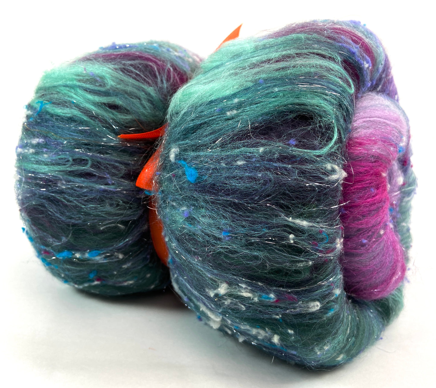 Masquerade Batt 0803-08 - 2.7 oz Falkland Merino wool, silk, noils, spinning fiber, handspinning, nuno, felting wool, weaving