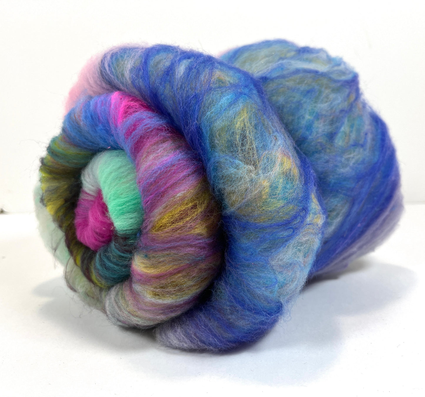 Crayon Box Batt 0729-01 - 3.7 oz Soft wool, NO SPARKLE, gradient style, spinning fiber, drumcarded, handspinning, nuno, felting wool