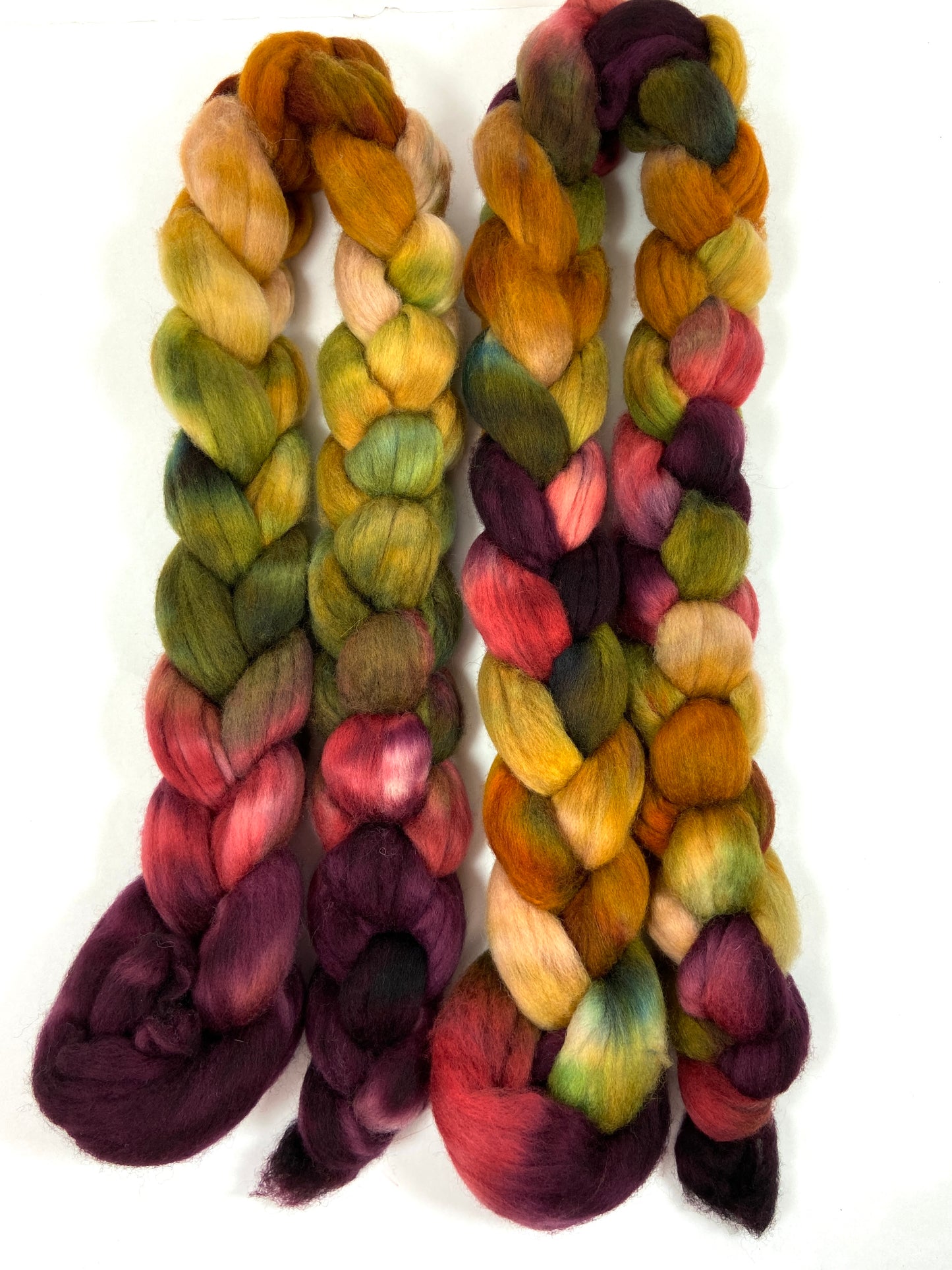 Renaissance MG - 4 oz hand painted wool combed top, roving, spinning fiber, handspinning, felting