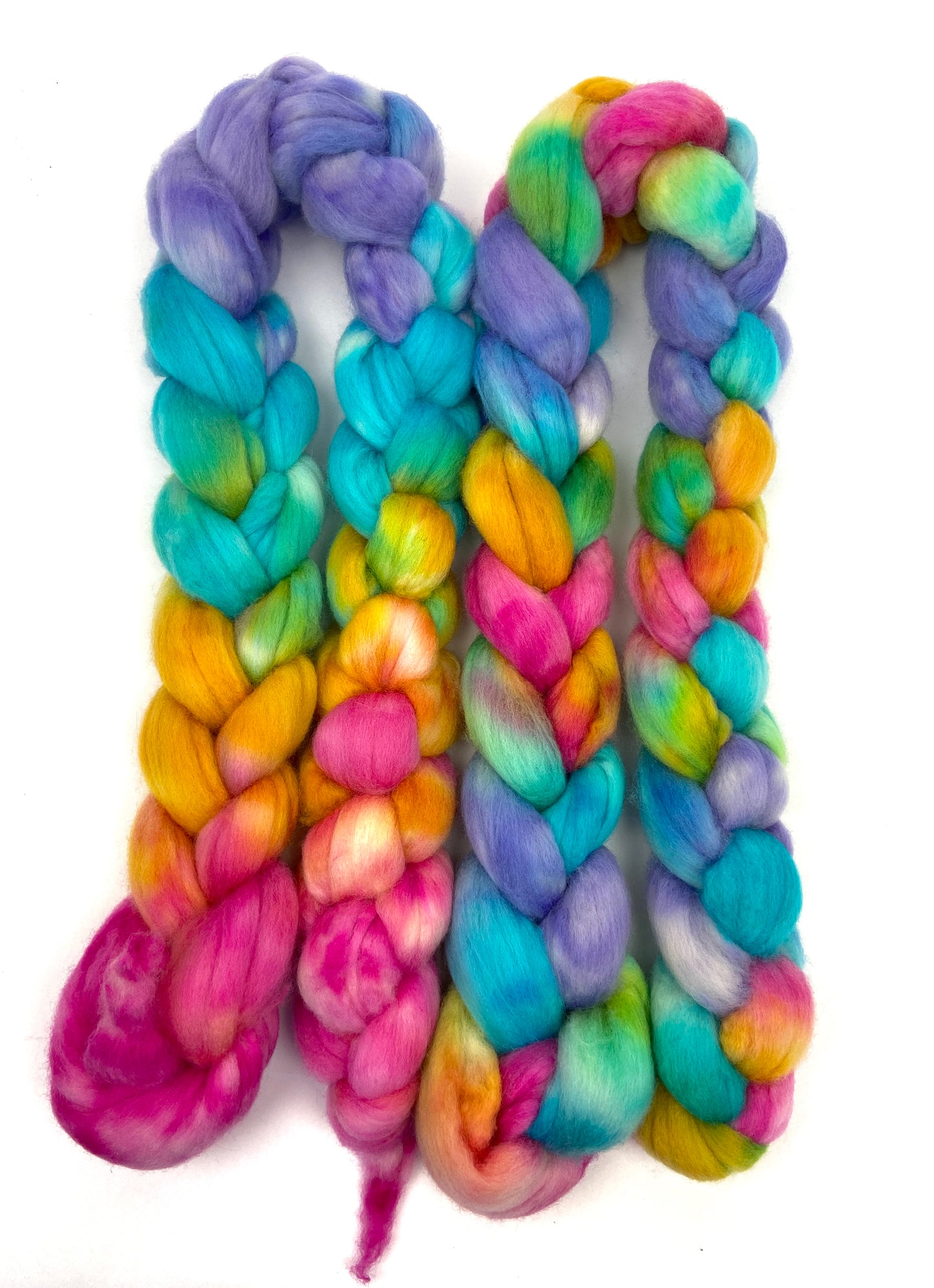 Candy Necklace SC - 4 oz hand wool combed top, roving, spinning fiber, handspinning, felting