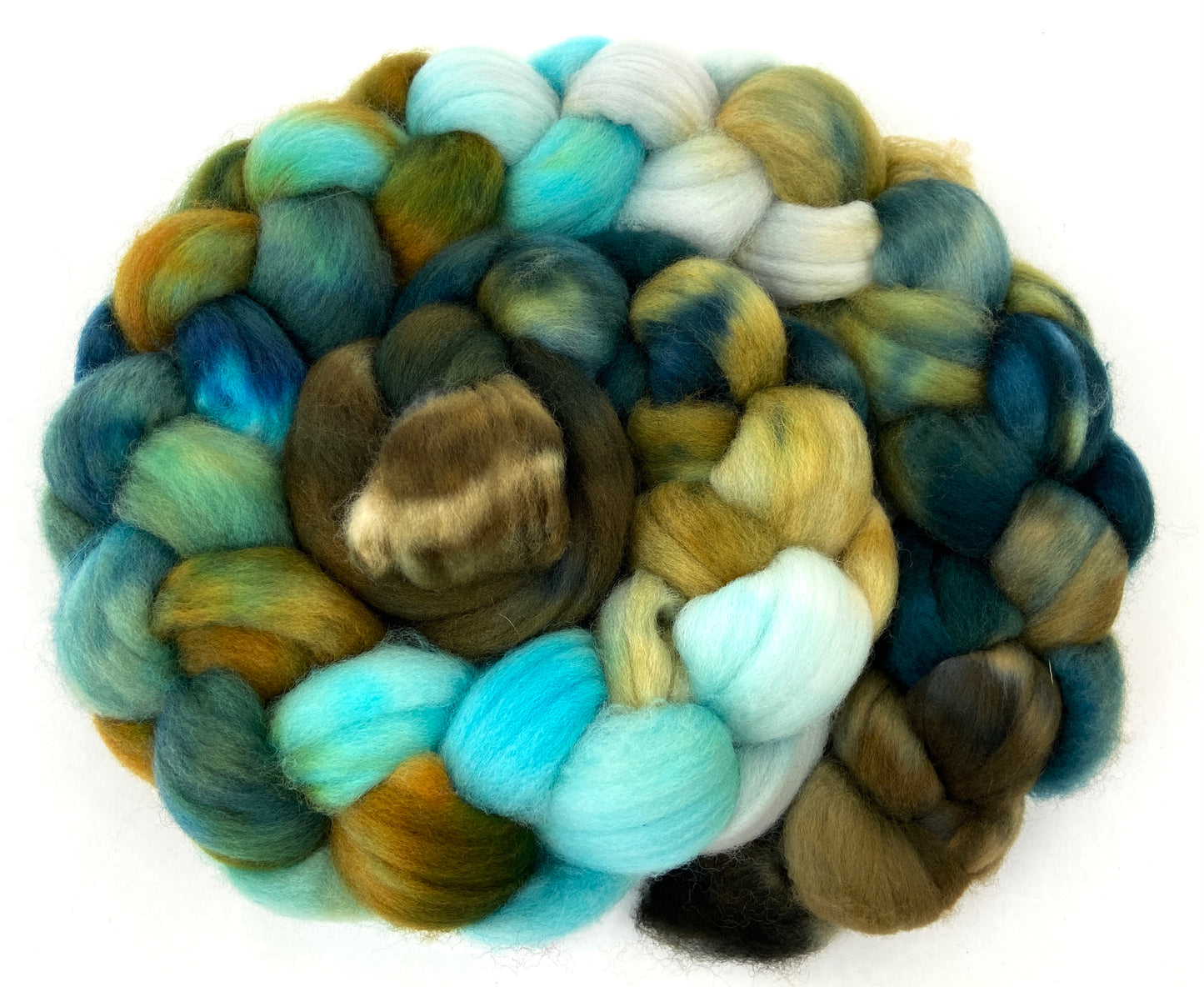 Tide Pool MG - 4 oz hand painted wool combed top, roving, spinning fiber, handspinning, felting