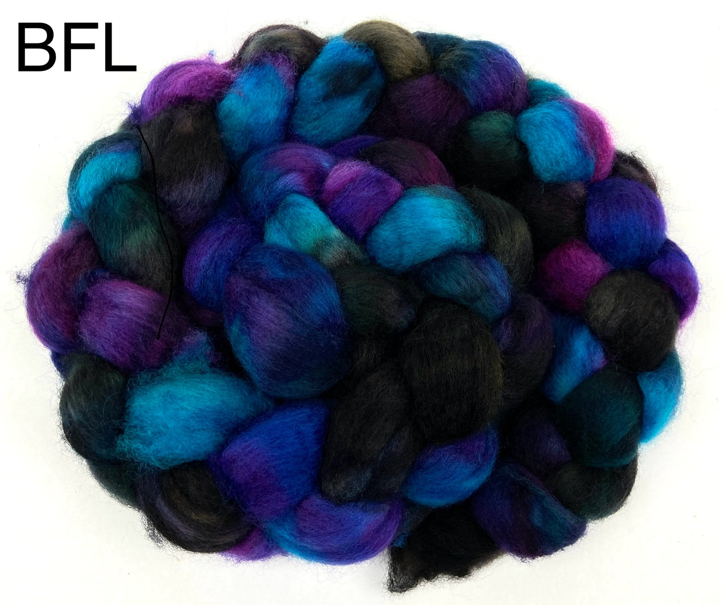 The Darkness SC - 4 oz hand painted wool combed top, roving, spinning fiber, handspinning, felting