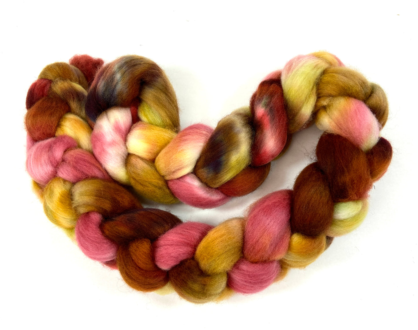 Old Rose SC - 4 oz hand painted wool combed top, roving, spinning fiber, handspinning, felting