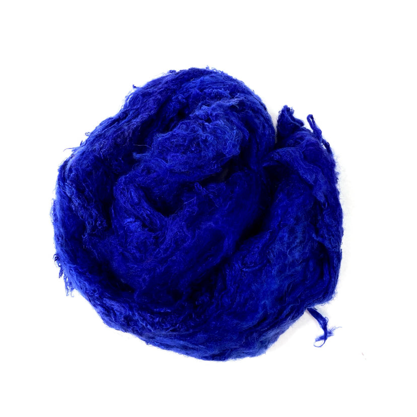 Silk Laps, Blurple, 0331-03, mulberry silk, nuno, wet felting, spinning fiber, art yarn, handspinning, felting fiber, corespinning