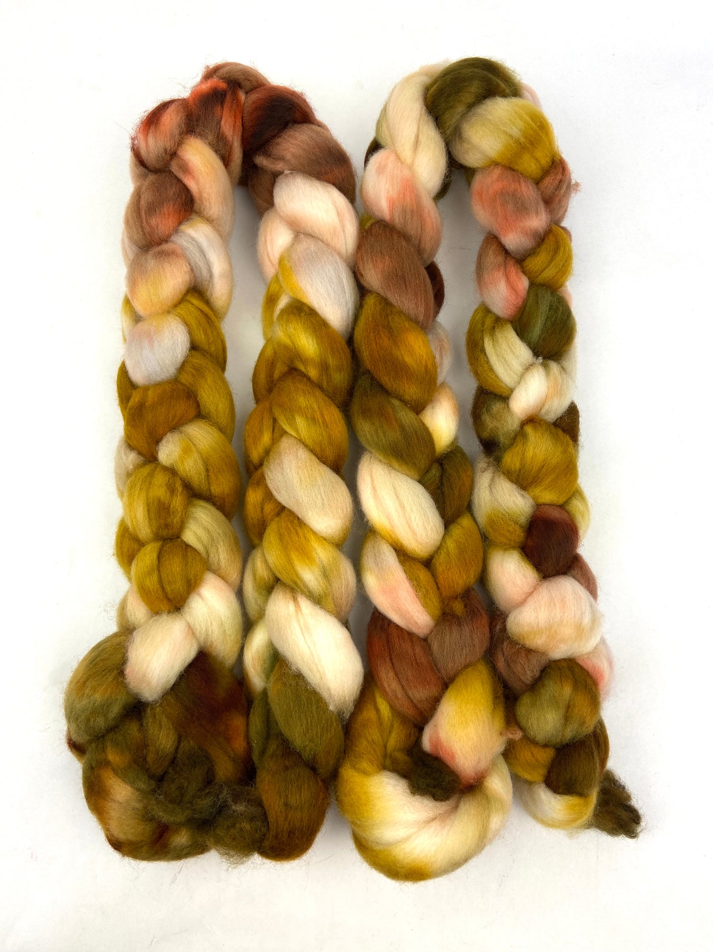 Chicken Of The Woods MG - 4 oz hand painted wool combed top, roving, spinning fiber, handspinning, felting