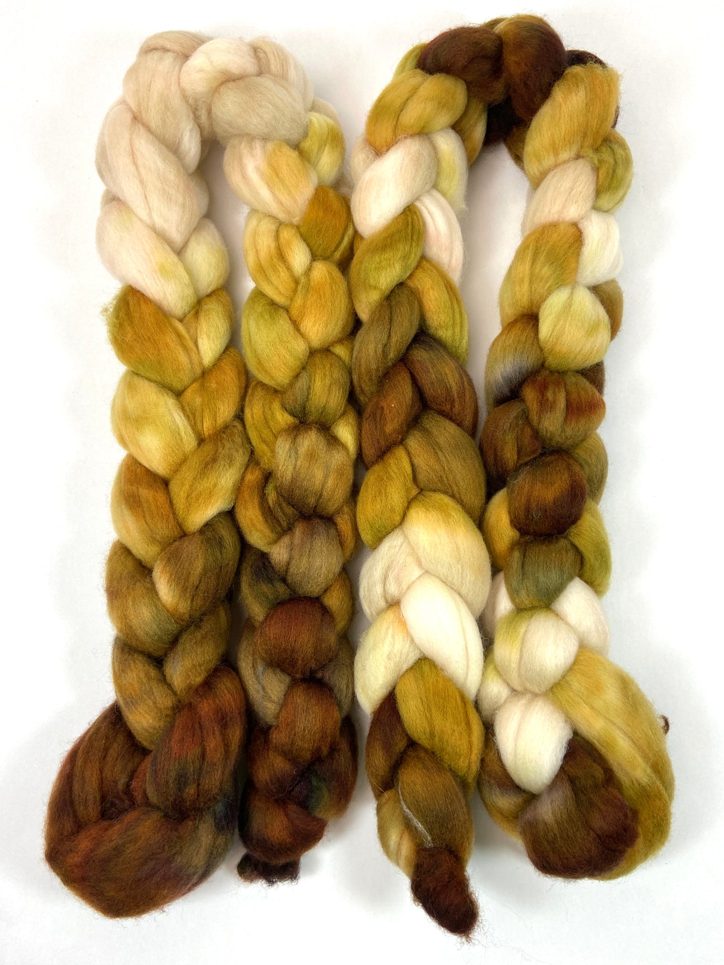 Hazel SC - 4 oz hand painted wool combed top, roving, spinning fiber, handspinning, felting