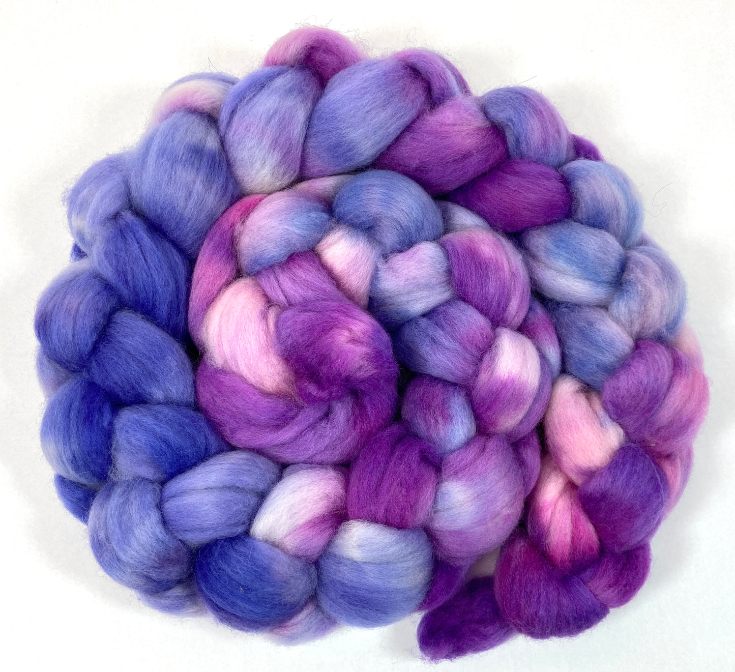 Charlotte MG - 4 oz hand painted wool combed top, roving, spinning fiber, handspinning, felting