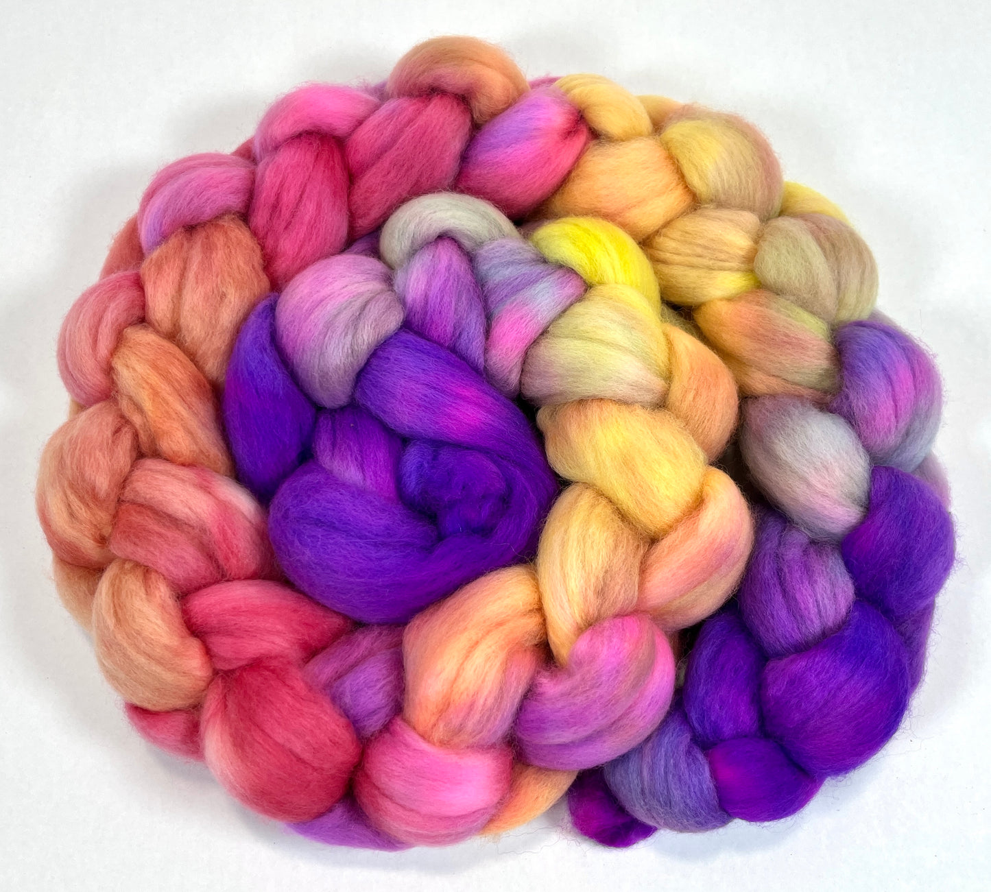 Cindy Lou MG - 4 oz hand painted wool combed top, roving, spinning fiber, handspinning, felting