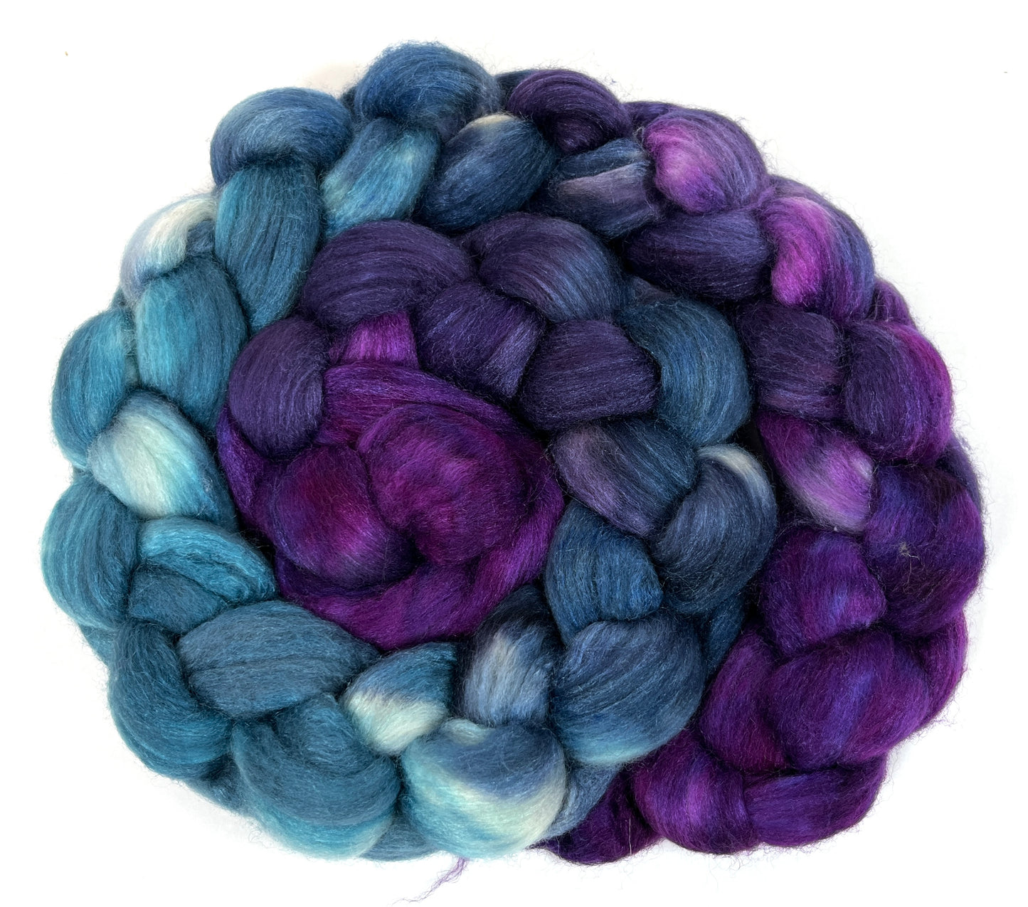 Nightberry - 4 oz 85/15 Polwarth wool/tussah silk combed top, roving, spinning fiber, handspinning, felting, needle felting, weaving supplies