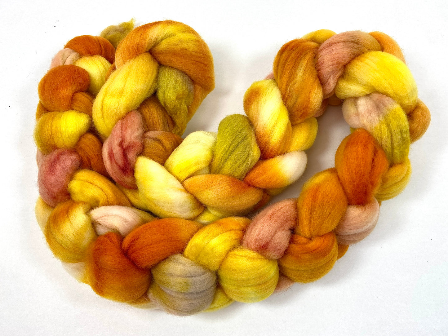 Goldenberry SC - 4 oz hand painted wool combed top, roving, spinning fiber, handspinning, felting