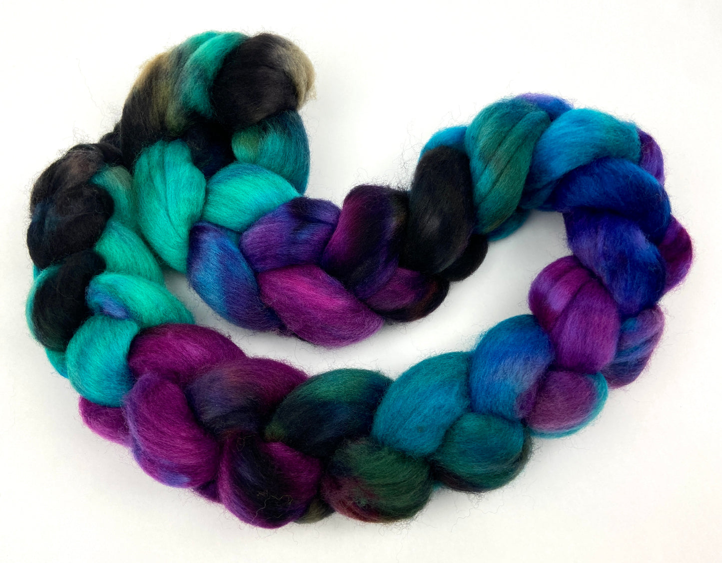 The Darkness MG - 4 oz hand painted wool combed top, roving, spinning fiber, handspinning, felting