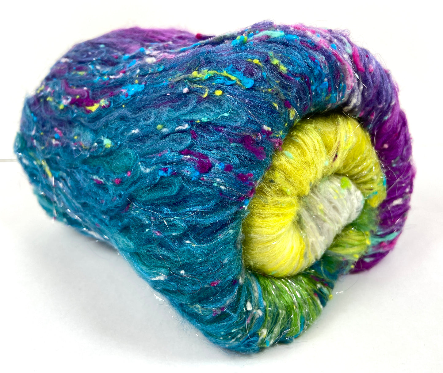 Abandon Batt 0921-05 - 3.1 oz 18.5 micron Merino wool, silk, noils, spinning fiber, handspinning, nuno, felting wool, weaving