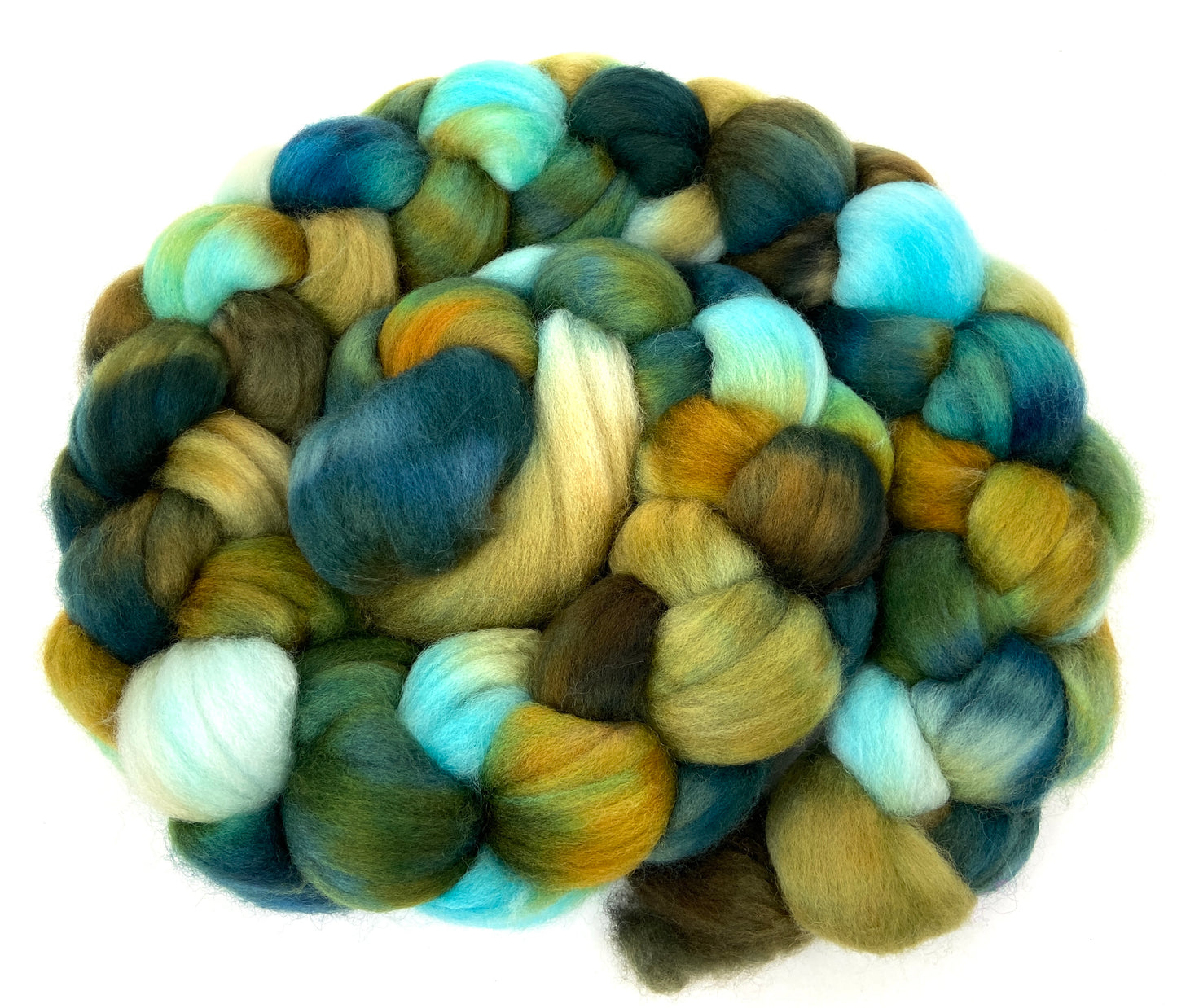 Tide Pool SC - 4 oz hand painted wool combed top, roving, spinning fiber, handspinning, felting