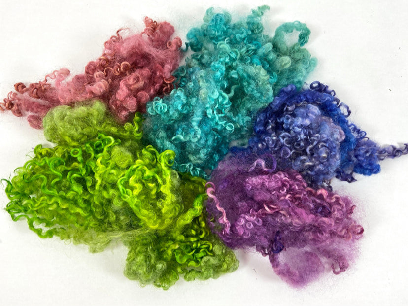 Wensleydale Locks, 2.1 oz, Variety, 4-6 inches long, super clean, spinning, felting, fiber art, doll hair, nuno, lockspun yarn 0621-07