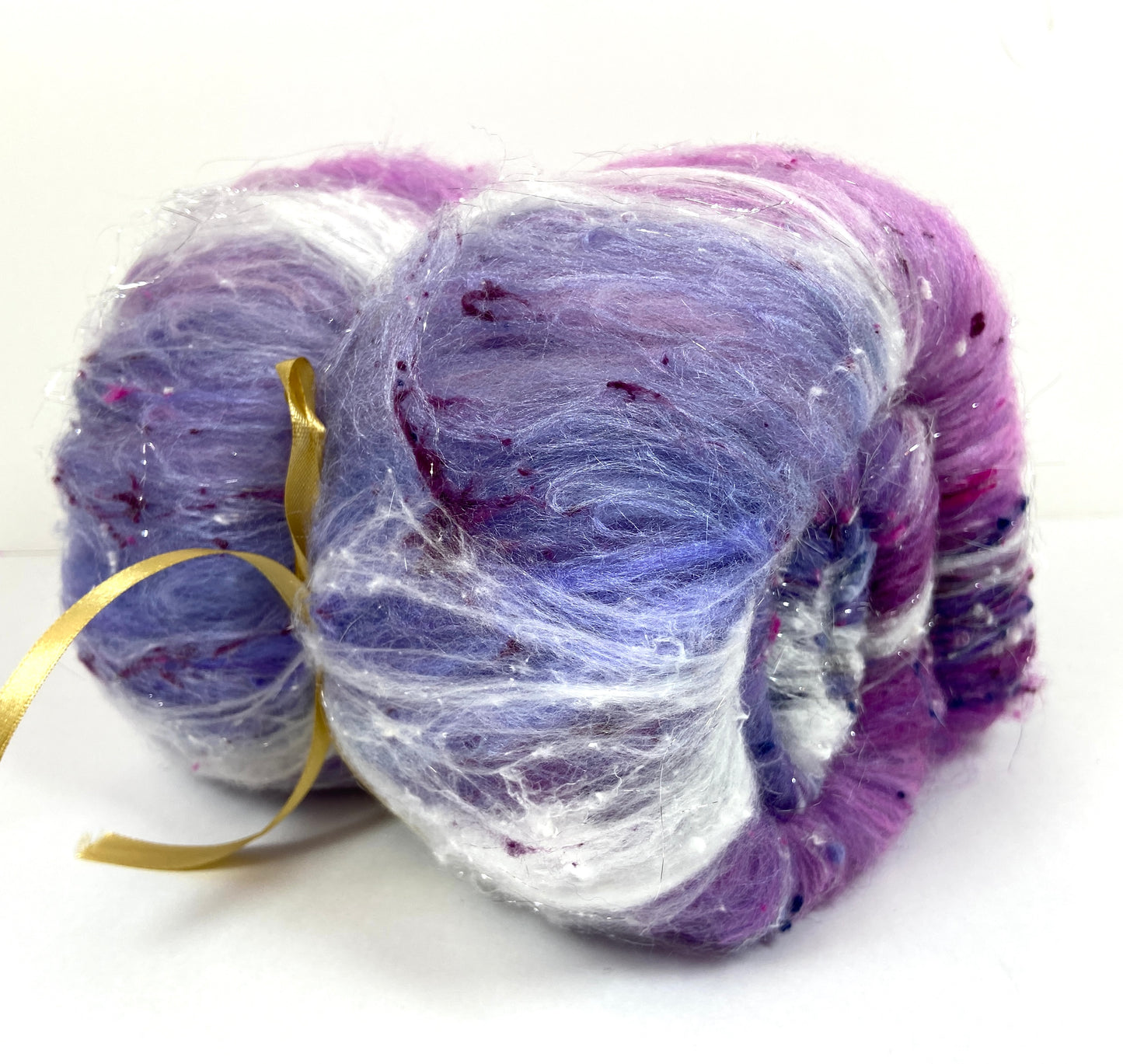 Charlotte Batt 1203-03- 2.9 oz Polwarth wool, silk, noils, spinning fiber, handspinning, nuno, felting wool, weaving