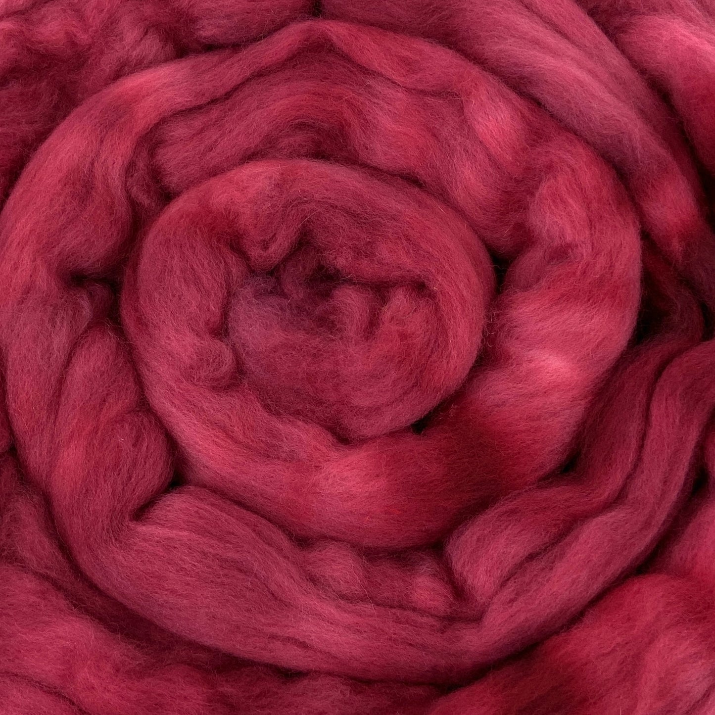 Rose Red - 2 oz hand dyed semisolid wool combed top