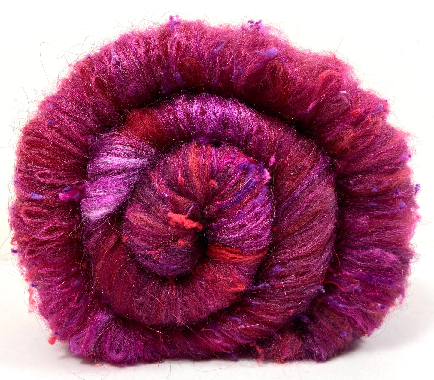 Beets Batt 1012-04 - 2.8 oz Targhee wool, silk, noils, spinning fiber, drumcarded, handspinning, nuno, felting wool, weaving