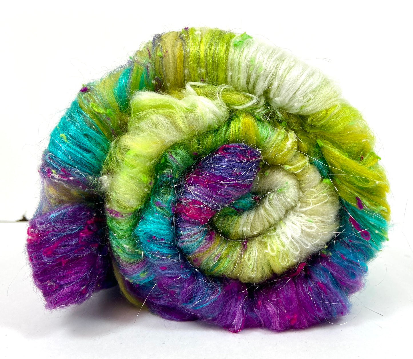 Abandon Batt 0920-11 - 3.1 oz 18.5 micron Merino wool, silk, noils, spinning fiber, handspinning, nuno, felting wool, weaving