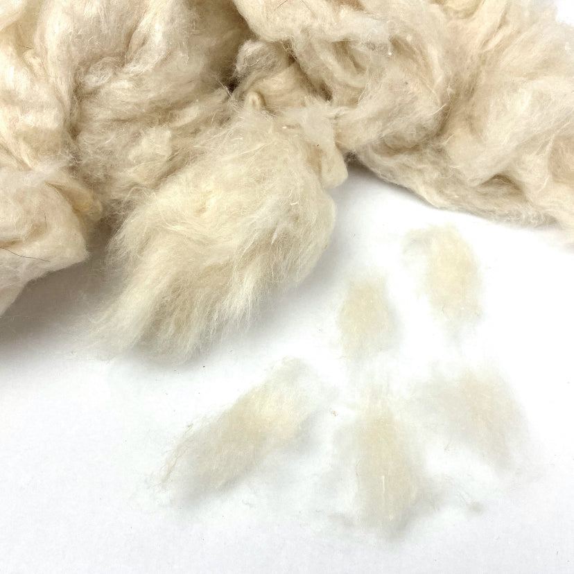 Mulberry silk fluff, 1 oz, recycled, nuno, felting, spinning fiber, art yarn, handspinning, felting fiber, corespinning, paper making