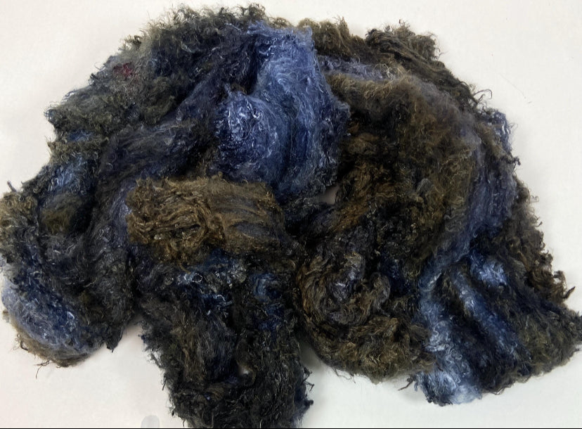 Silk Laps, Broken Black, mulberry silk, nuno, wet felting, spinning fiber, art yarn, handspinning, felting fiber, corespinning, 1014-07