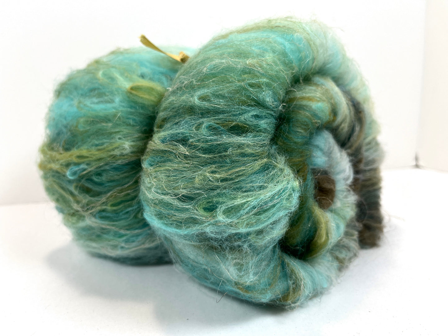 Tide Pool Special Batt 0830-02 - 3.2 oz Merino and Polwarth wool, silk, flax, spinning fiber, handspinning, nuno, felting wool, weaving, spindle
