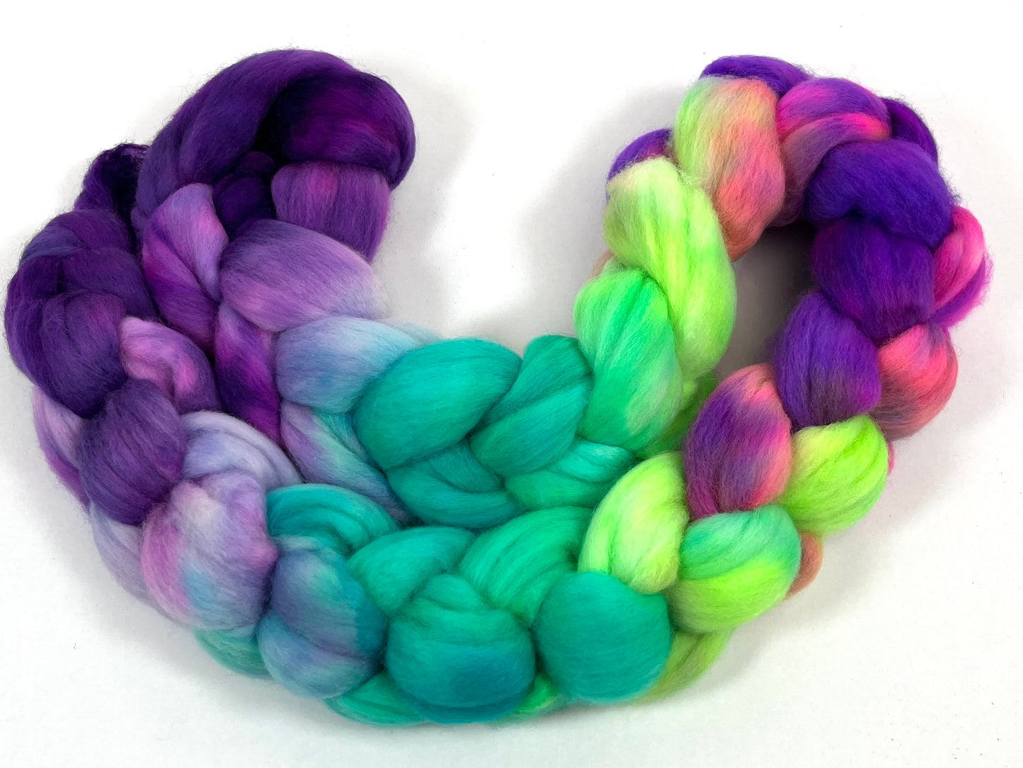 Disco Fever MG - 4 oz hand painted wool combed top, roving, spinning fiber, handspinning, felting