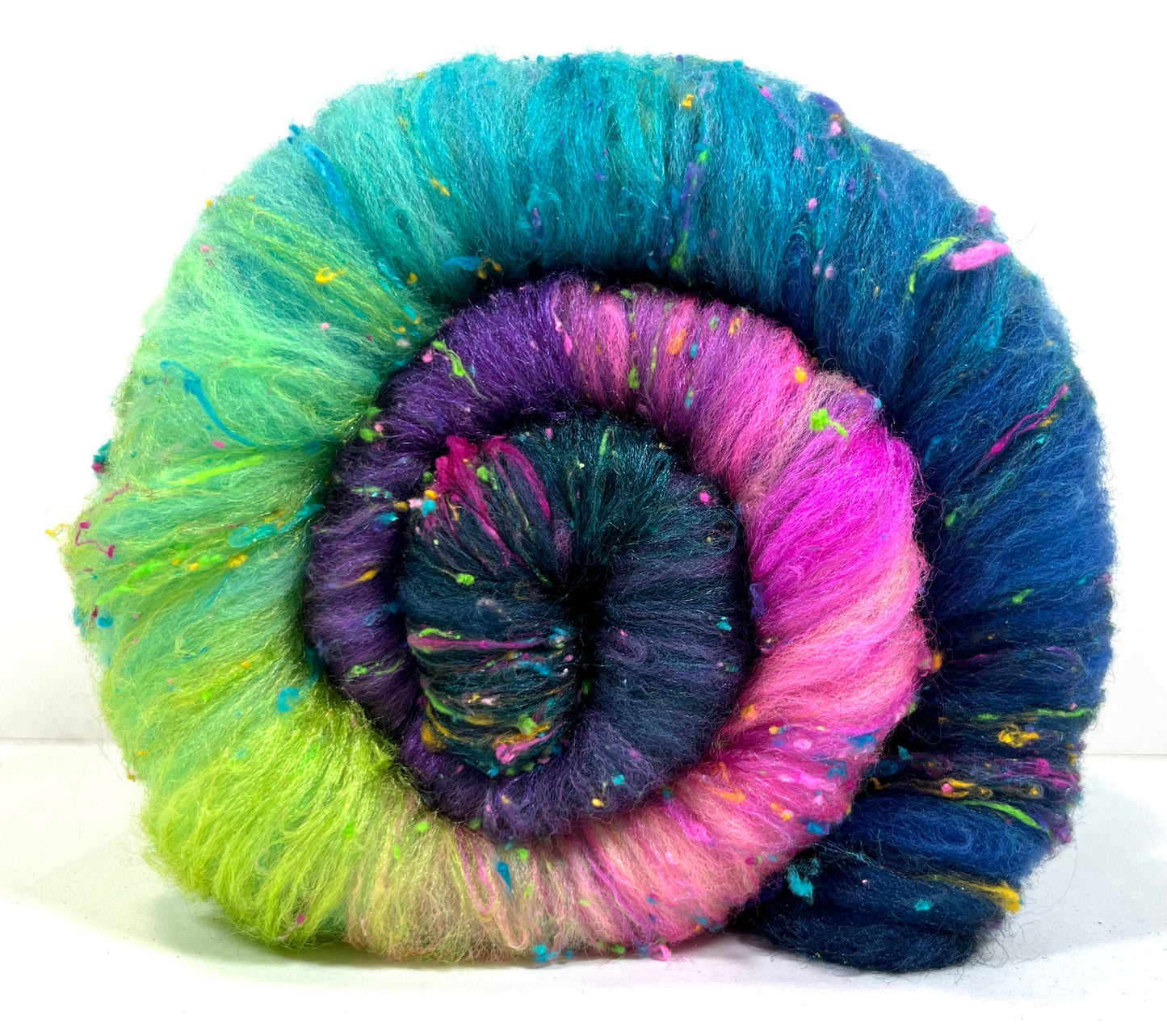 Nemesis Batt 0404-01 - 2.8 oz Cormo wool, silk, noils, spinning fiber, drumcarded, handspinning, nuno, felting wool