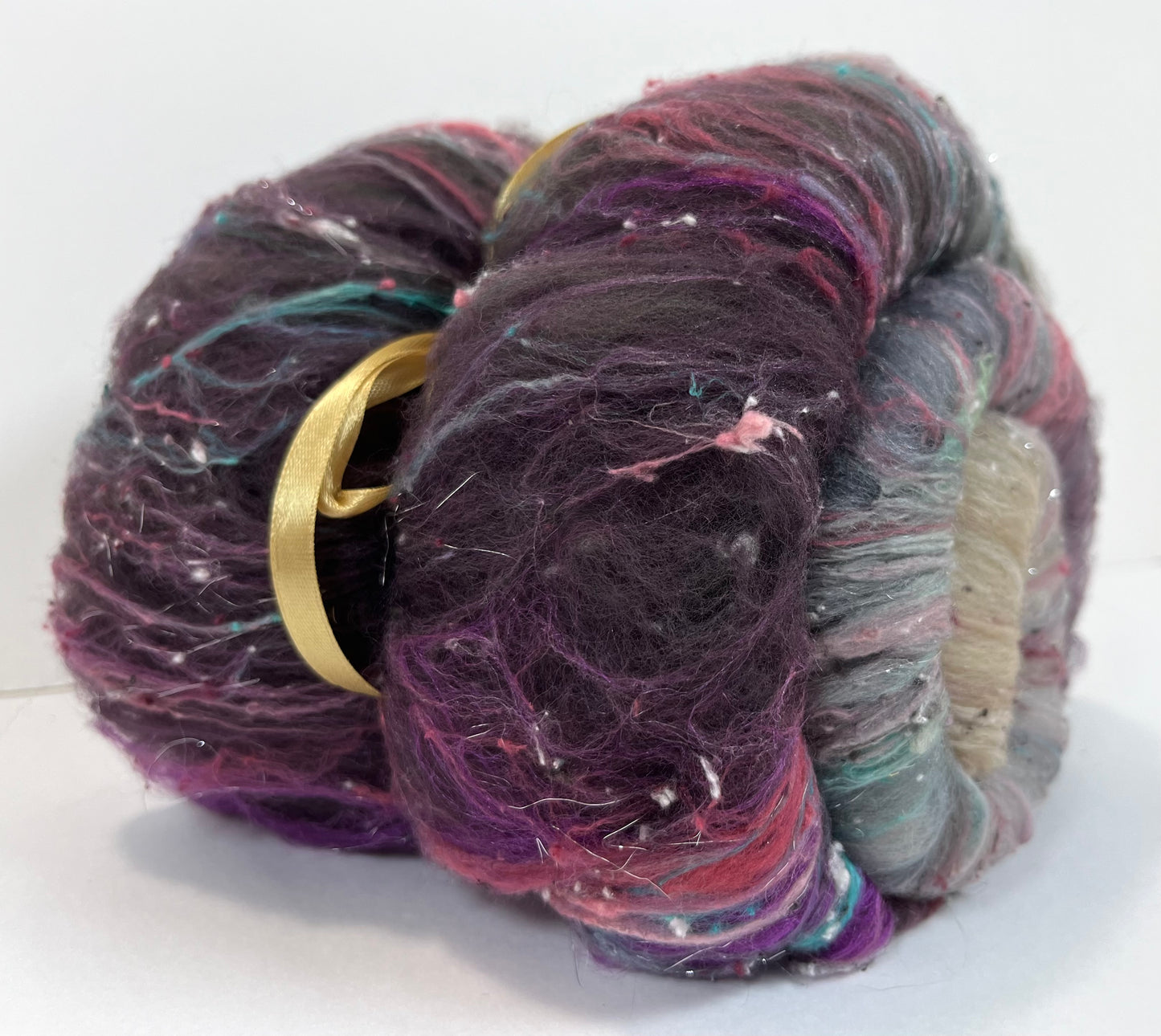 Morning Fog Gradient Batt 0608-04 - 2.5 oz Polwarth wool, silk, noils, spinning fiber, drumcarded, handspinning, nuno, felting wool