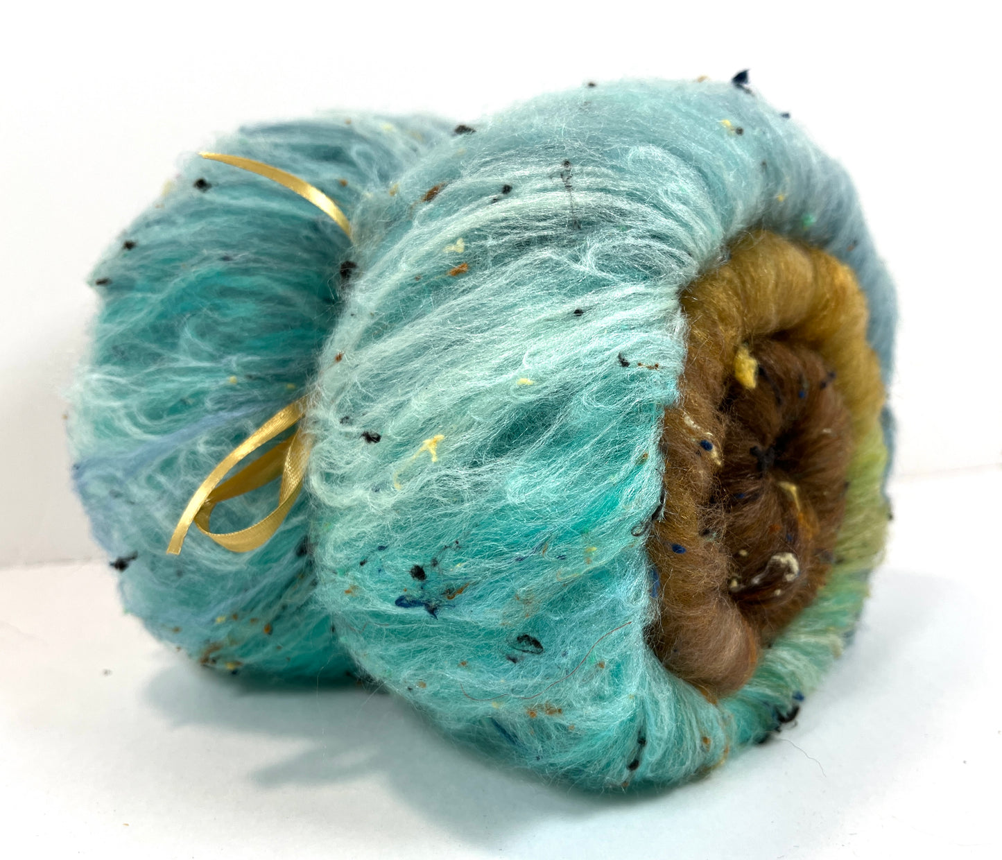Royston Batt 1107-01 - 3 oz Falkland Merino wool, silk, noils, spinning fiber, drumcarded, handspinning, nuno, felting wool