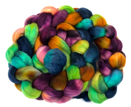 Reverie SC - 4 oz hand painted wool combed top, roving, spinning fiber, handspinning, felting