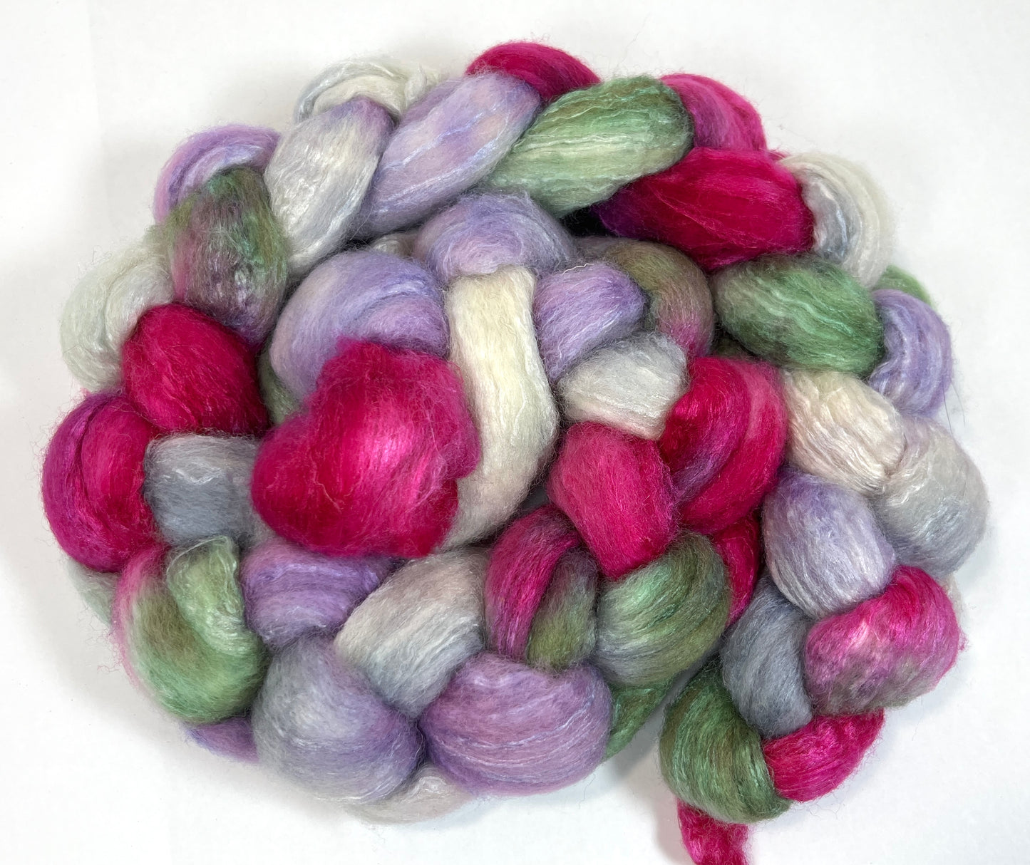 Day's End 0320-08 - 4 oz BFL/silk wool combed top, roving, spinning fiber, handspinning, felting, needle felting, weaving supplies