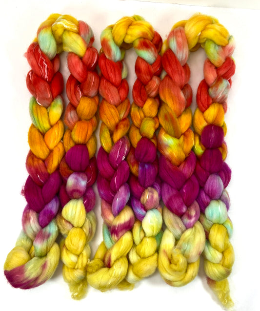 Reserve Listing for Sheri-Day's End 1211-01 - 4.2 oz Merino and tencel combed top, roving, spinning fiber, handspinning, felting, needle felting, weaving supplies