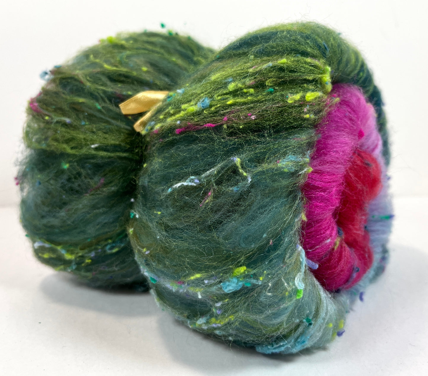 Lorelei Batt 1130-07 - 2.5 oz Falkland Merino wool, silk, noils, spinning fiber, drumcarded, handspinning, nuno, felting wool